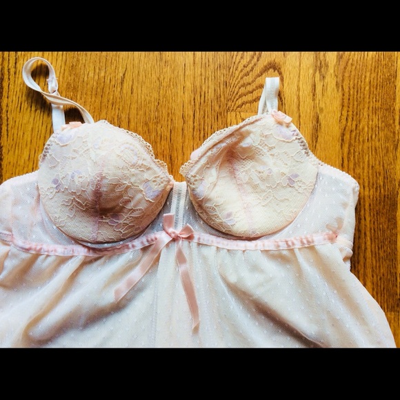 Linea Donatella S bridal lace pink babydoll slip - Picture 5 of 5